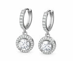 Flare Halo Hoops: Moissanite Huggie Hoop Earrings