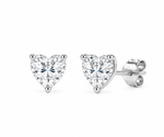Heart Studs: Moissanite Stud Earrings