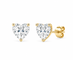 Heart Studs: Moissanite Stud Earrings