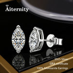 Marquise Studs: Moissanite Stud Earrings
