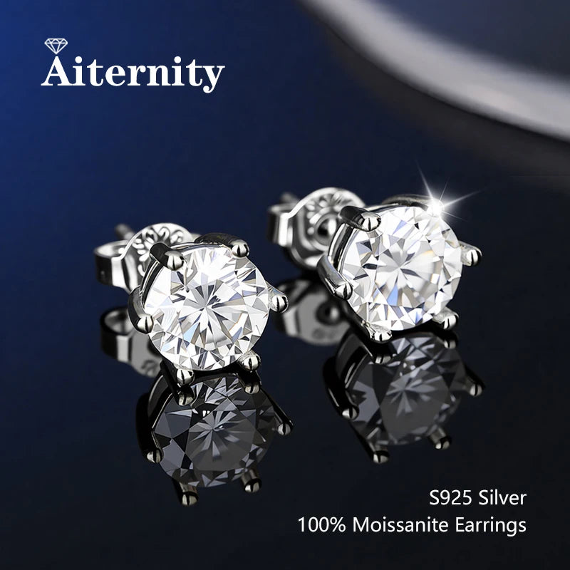Classic Studs (6-Prong): Moissanite Stud Earrings
