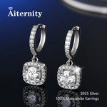 Flare Drop Hoops: Moissanite Huggie Hoop Earrings