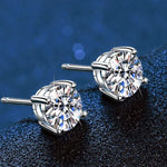 Classic Studs (4-Prong): Moissanite Stud Earrings