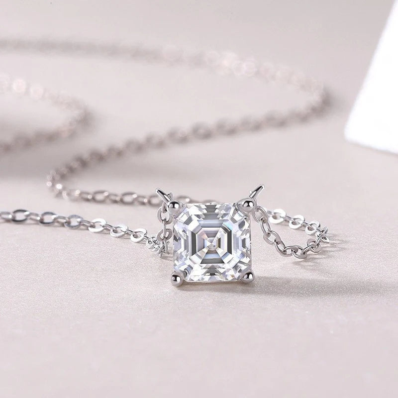 Axis Necklace: Moissanite Pendant Necklace