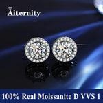 Flare Halo Studs: Moissanite Stud Earrings