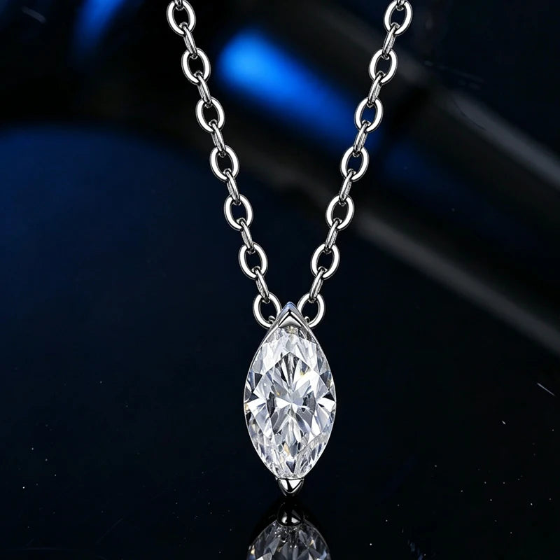Marquise Necklace: Moissanite Pendant Necklace
