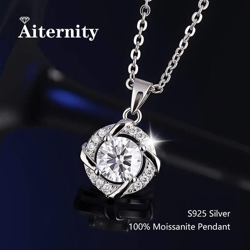 Swirl Necklace: Moissanite Pendant Necklace