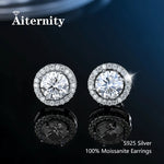 Flare Halo Studs: Moissanite Stud Earrings