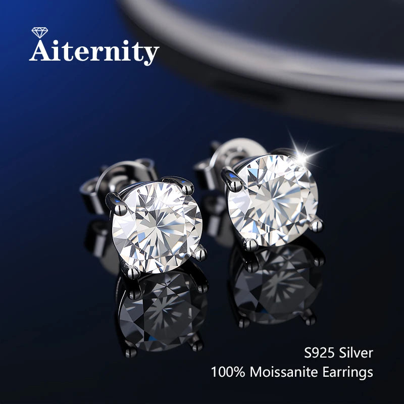 Classic Studs (4-Prong): Moissanite Stud Earrings