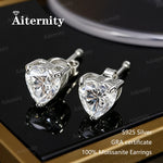 Heart Studs: Moissanite Stud Earrings
