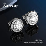 Flare Halo Studs: Moissanite Stud Earrings