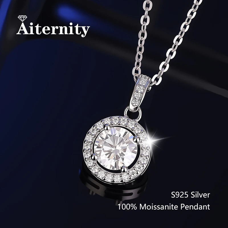 Flare Necklace: Moissanite Pendant Necklace