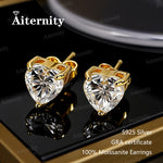 Heart Studs: Moissanite Stud Earrings