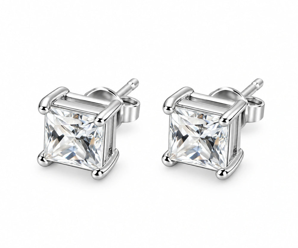 Axis Studs: Moissanite Stud Earrings